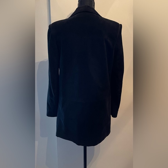 1980s Leather Attic Black Suede Blazer Jacket - Picture 4 of 14